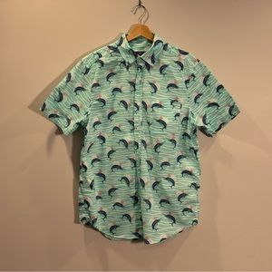 Vineyard Vines Murray Short Sleeve Shirt Sailfish Hawaiian Style Medium